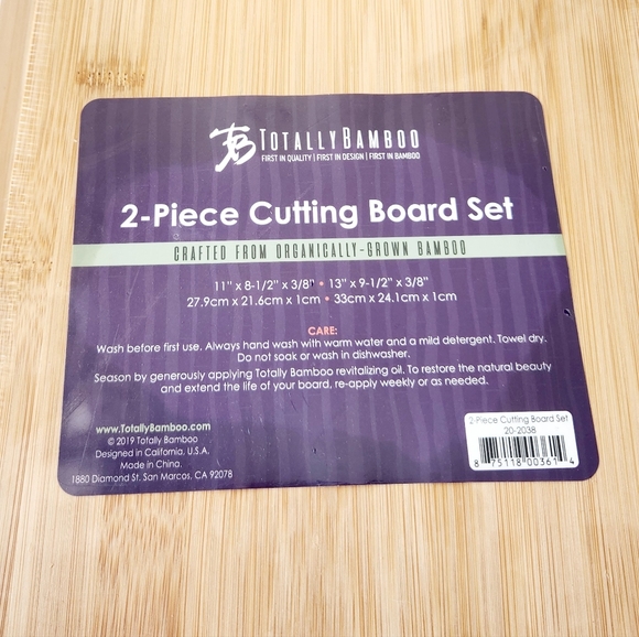 2PC Bamboo Cutting Board Set - Picture 2 of 7